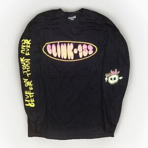 Blink-182 Long Sleeve Band Shirt Black Small Neon Graphic Pop Punk Tour Style